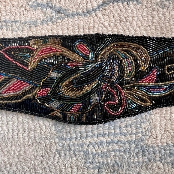 Vintage 80’s WHIMSIGOTH Beaded DISCO Belt-Intricate Bead Work Size Medium - Picture 1 of 8